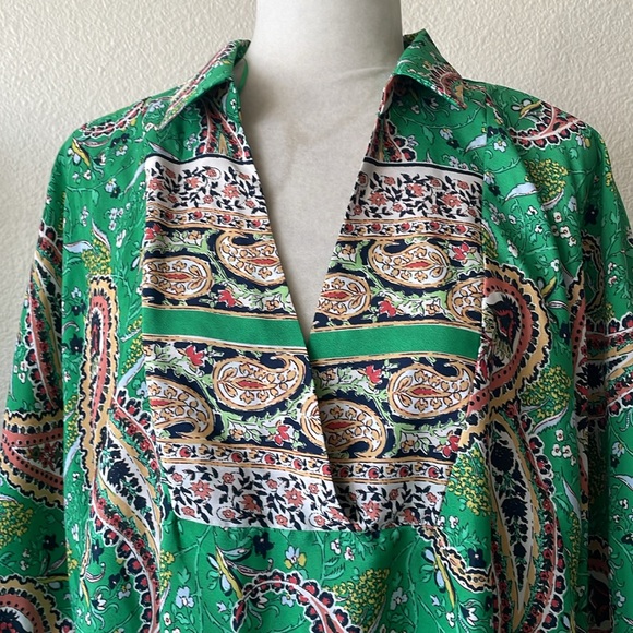 Zara green paisley floral midi dress XL - Picture 3 of 8